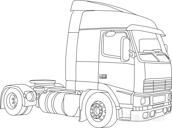 货车(铁路的)无盖货车 (行李)搬运车插画-正版商用图片00p001-摄图新