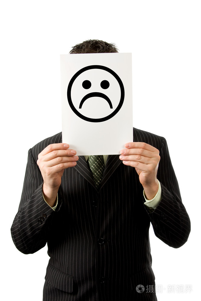 带着悲伤微笑的商人