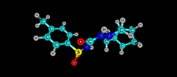 格列齐特分子结构上白色孤立