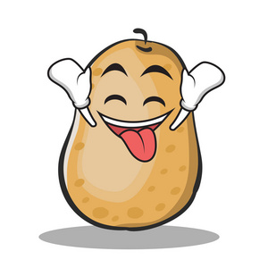 马铃薯字符欣喜若狂的马铃薯字符卡通风格照片