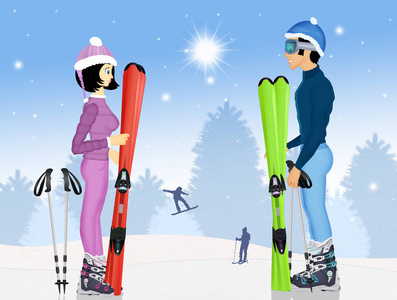在冬天滑雪与耦合