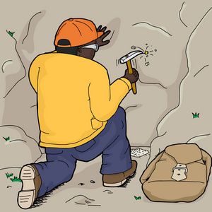 地质学家使用石锤