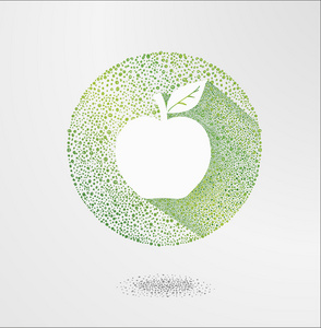 苹果。设计 矢量苹果插画的元素。青苹果图标 生态学和生物食品的概念