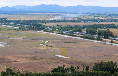 湄公河三角洲稻田鸟瞰图