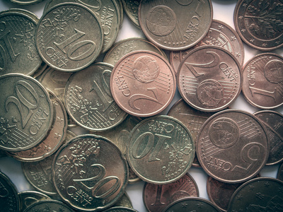 复古外观欧元硬币
