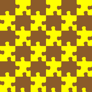 与平面样式阴影路径在黄色背景上的黑色图标传单或与三角形马赛克拼图