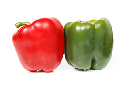 红色和绿色甜椒