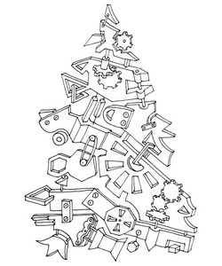 创造性的蒸汽朋克机械对象.矢量图形插画照片