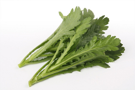 茼蒿托盘上茼蒿茼蒿茼蒿茼蒿串茼蒿托盘上茼蒿在白色的背景白菊花花框