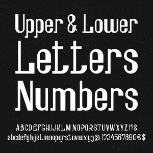 令人敬畏的白色的大写和小写字母，数字的字体。孤立的英语字母表