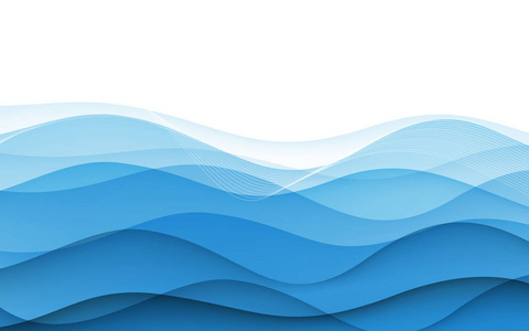 数据海洋抽象的蓝色波浪-数据流的概念.矢量照片