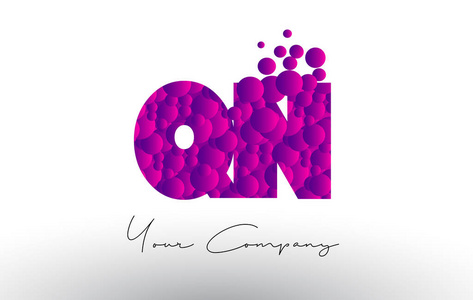 紫色泡沫质地 Qn Q N 点字母徽标