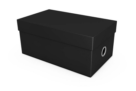 黑色空白纸板鞋盒子样机为您的设计的.3d 渲染照片
