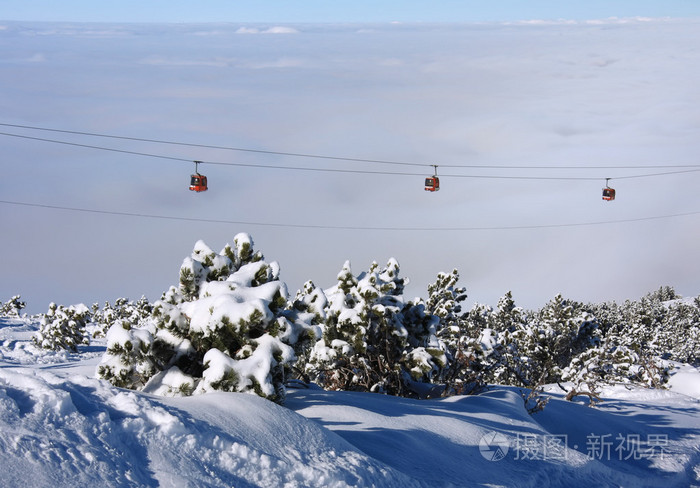 缆车滑雪台，高山缆车