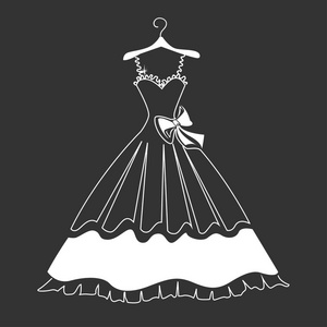 漂亮的裙子剪影插画