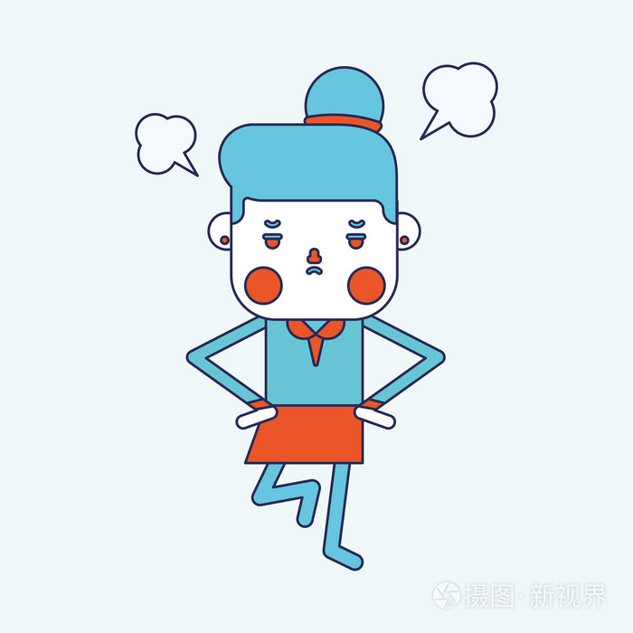 女商人生气卡通插画-正版商用图片00qst9-摄图新视界