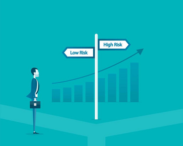 平面向量的商人选择低风险和高风险概念之间的方式