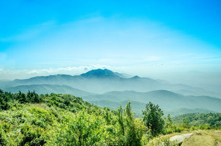 在泰国北部山区的视图