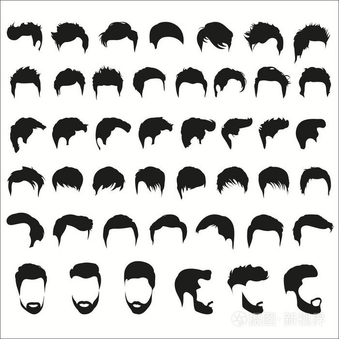 一组模式为男士发型