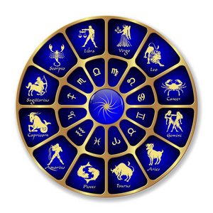 带标志的黄道十二宫的圆圈.矢量照片