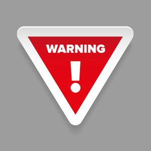 感叹号的警告贴纸照片