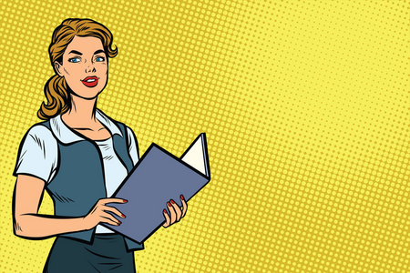 女秘书,波普艺术插图照片