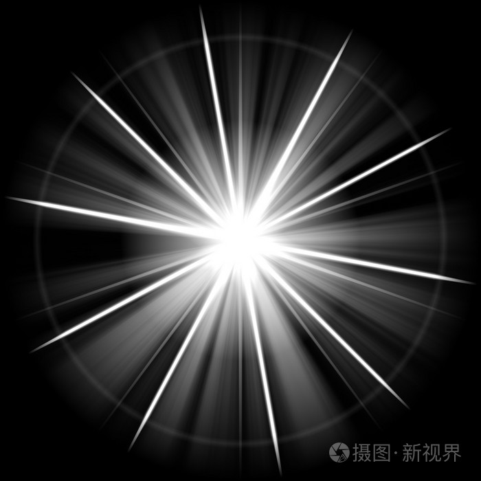 星暴光芒四射的亮光