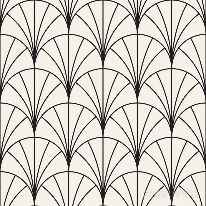 矢量图案无缝圆形的线条.抽象的几何背景设计.圆形几何平铺格