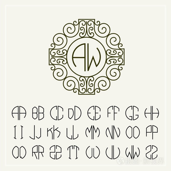 艺术字母的字母组合图案设计