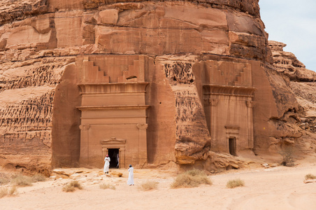 沙特阿拉伯 madn 萨利赫考古遗址的 nabatean 坟墓