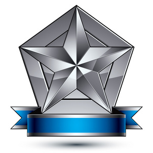 3d 矢量经典保护符号,复杂的银色国徽照片