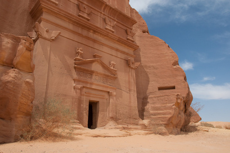 沙特阿拉伯 madayn 萨利赫考古遗址的 nabatean 墓