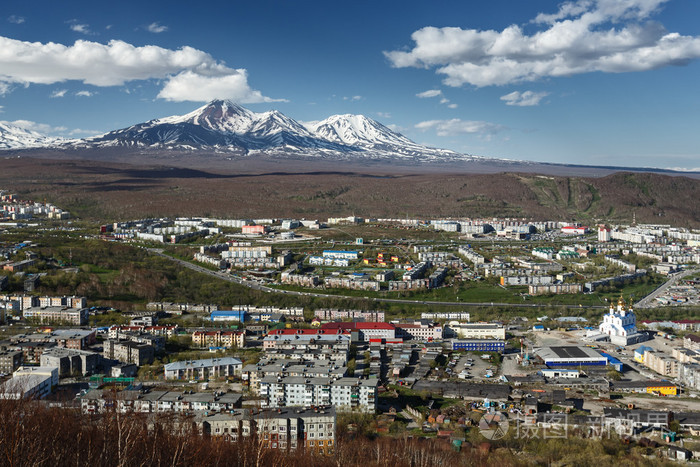 市petropavlovsk堪和火山堪察加半岛俄罗斯