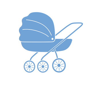 儿童婴儿车童车矢量图标照片