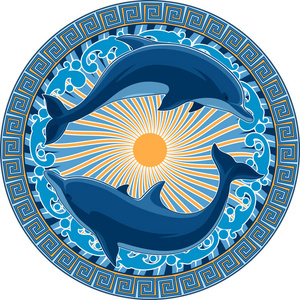 海洋元素图案矢量图像.