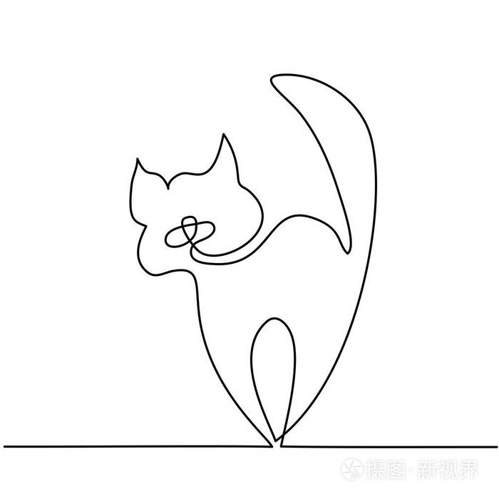 猫的剪影标志插画-正版商用图片00tgd8-摄图新视界