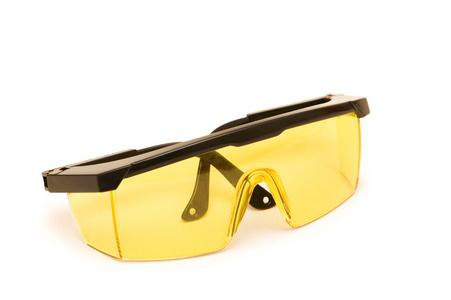 孤立的黄色安全眼镜