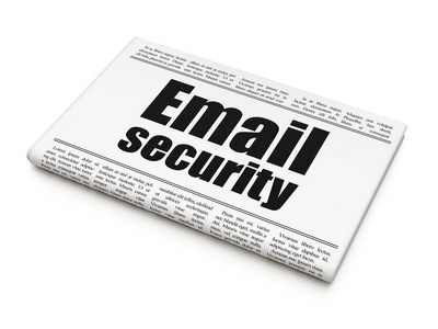 安全概念 报纸头条电子邮件安全