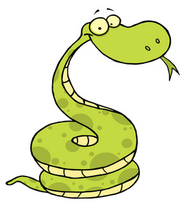 盘绕着快乐毒蛇的卡通图片