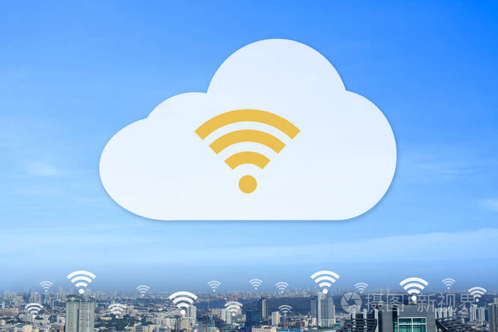 现代城市使用传输所有数据部分云概念