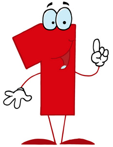 有趣的卡通数字1照片