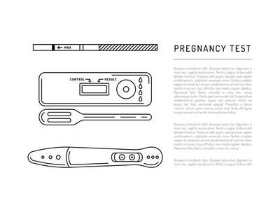 矢量轮廓剪影怀孕测试