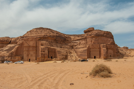 沙特阿拉伯 madn 萨利赫考古遗址的 nabatean 坟墓