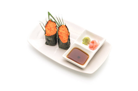 蛋虾握寿司日本料理风格