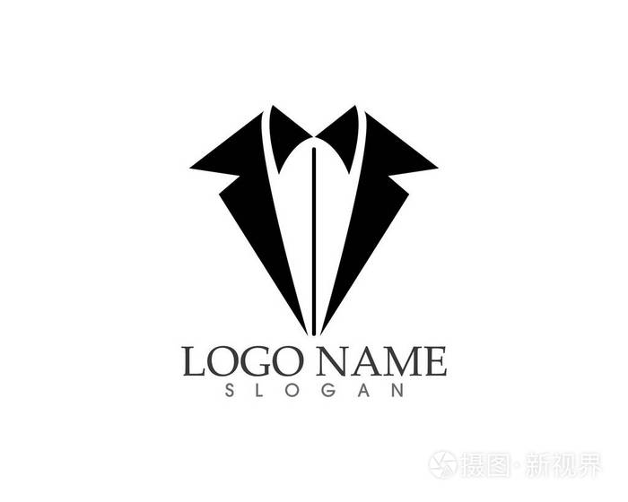 无尾礼服的男人的标志和符号黑色图标模板