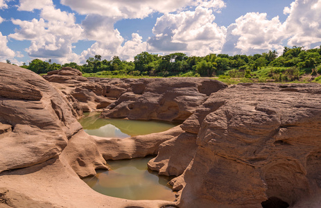 大峡谷惊人的岩石在湄公河流域，Ubonratchathani Th