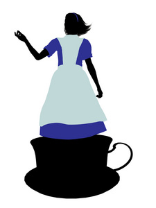 爱丽丝仙境剪影插图照片