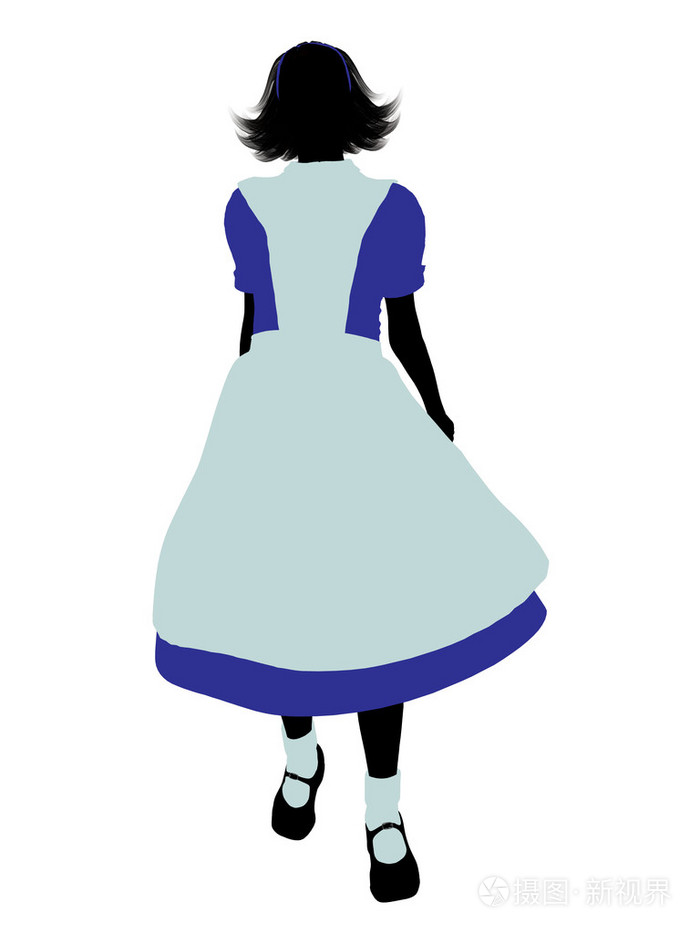 爱丽丝仙境剪影插图