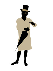 彼得潘剪影插图约翰摄影图