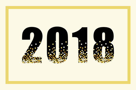 你的装修的豪华 2018年新年金色亮片刻字